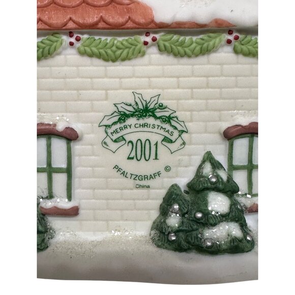 Pfaltzgraff Winterberry House Bell 2001Ornament Snowy Christmas Decor In Box 4" - Picture 8 of 9